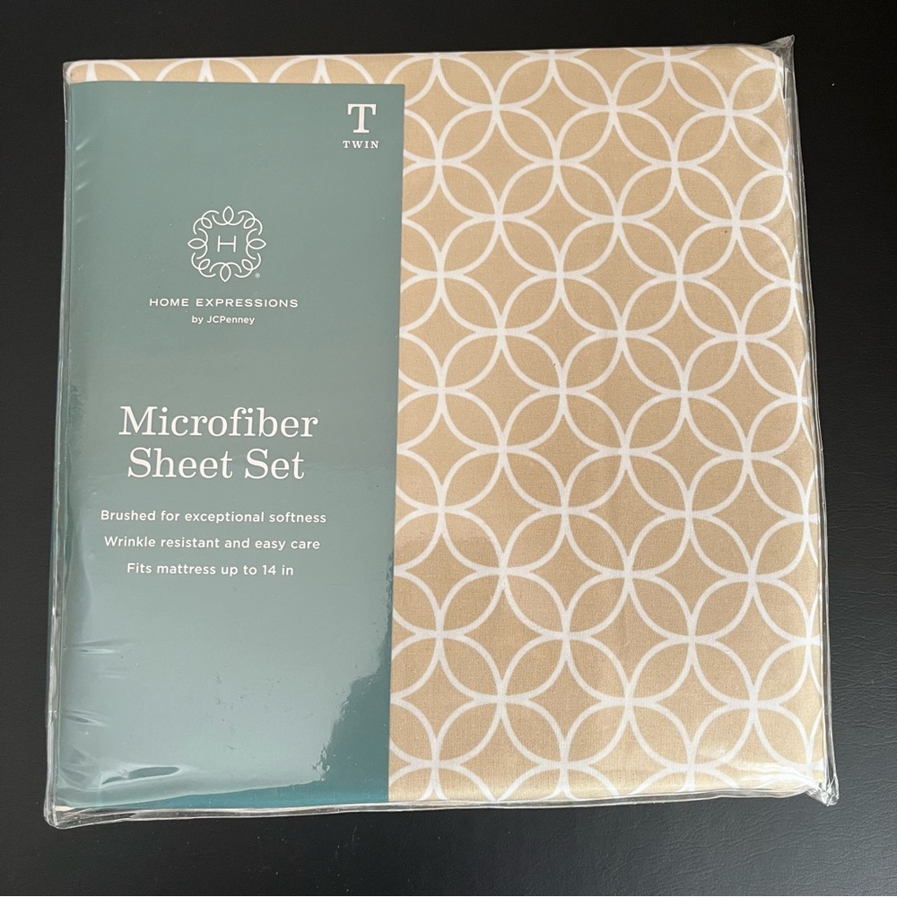 Home Expressions 3Pc Microfiber Geometric Circles pattern Twin Sheet Set